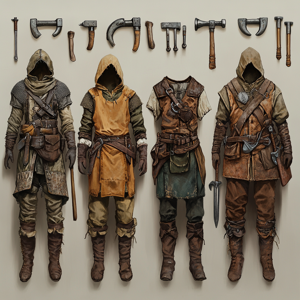 Fantasy Mining & Blacksmithing Apparel for Nobles and Commoners