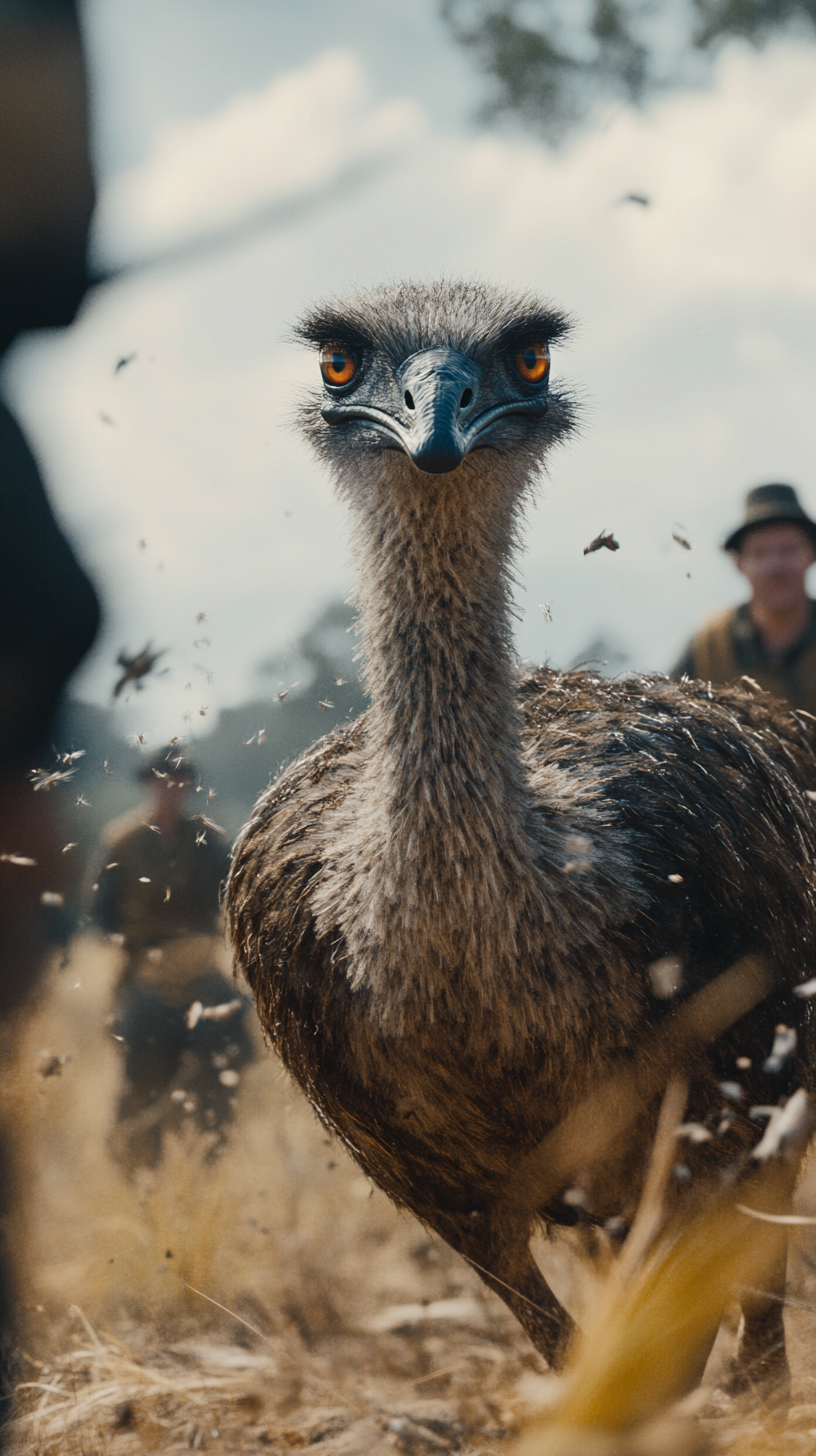 Farmers seek soldiers to control emu population invasion.