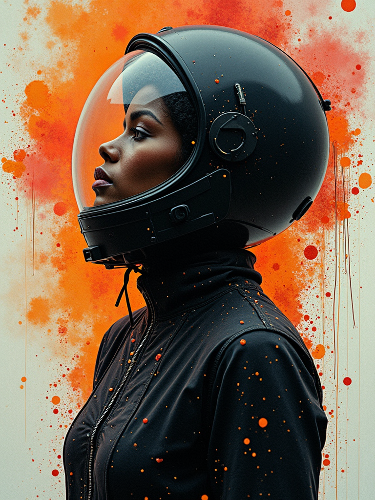 Fashion Photography: Black Woman Astronaut Art Abstract