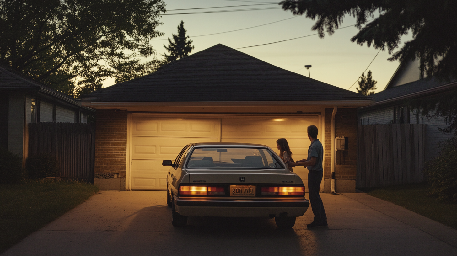 Father Gifts Daughter Car at Mid-West Sunset