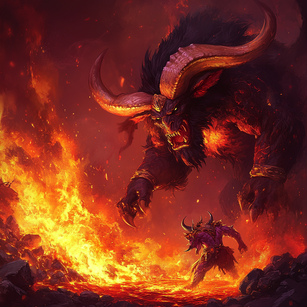 Female dracthyr drops male tauren named Logic into lava.