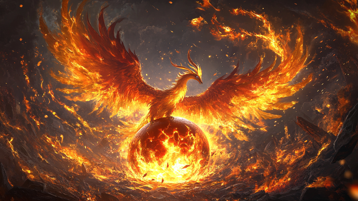 Fierce Moltres hatches from fiery egg, wings ablaze.