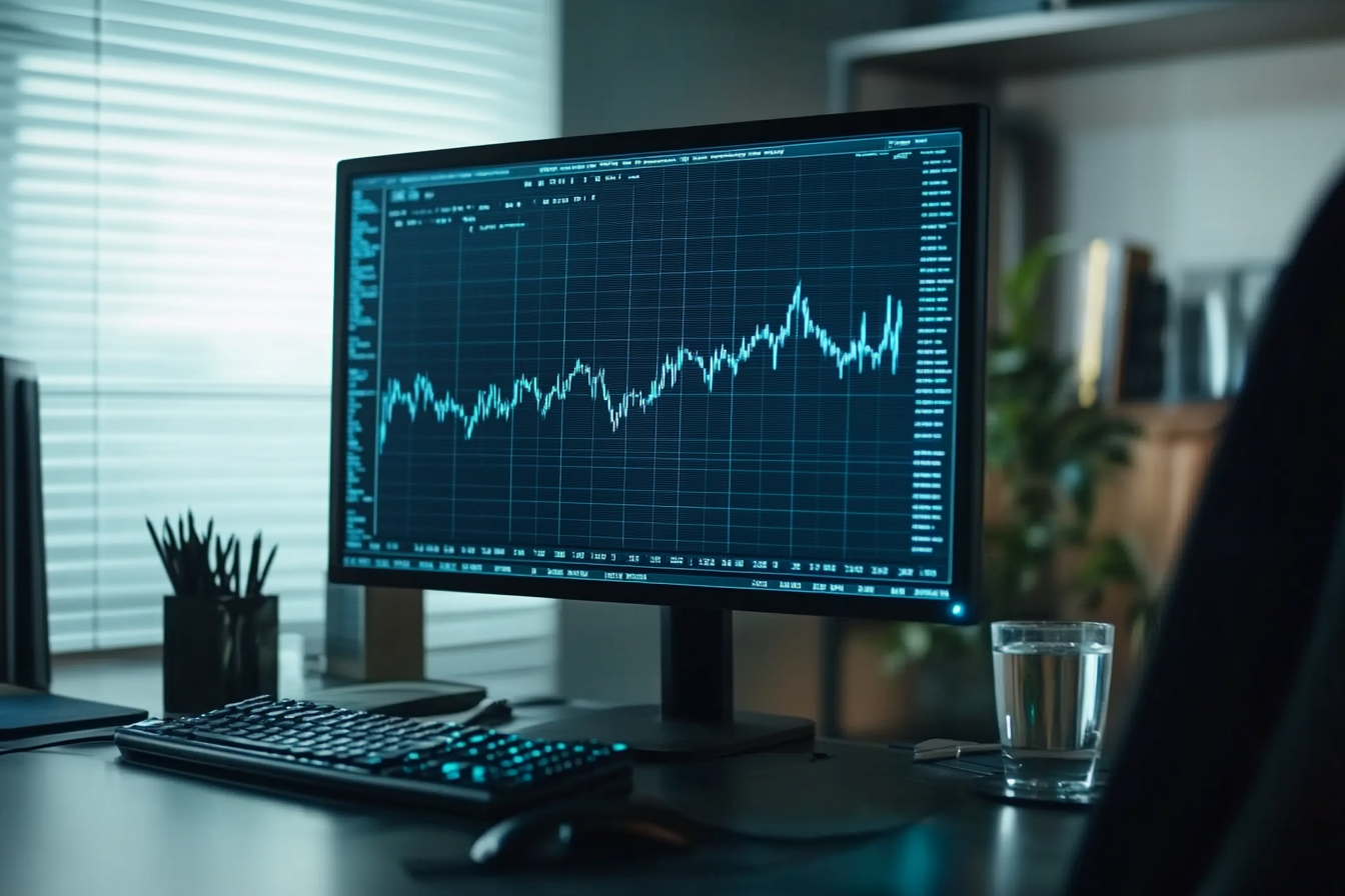 Financial Chart Showing Market Volatility in Office