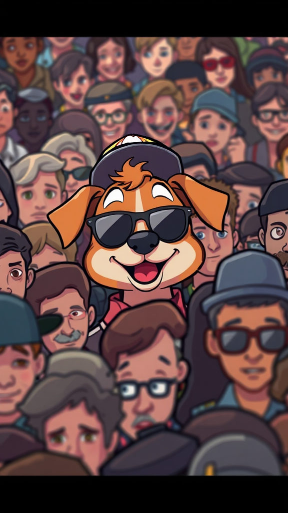 Find the dog with glasses and hat game.