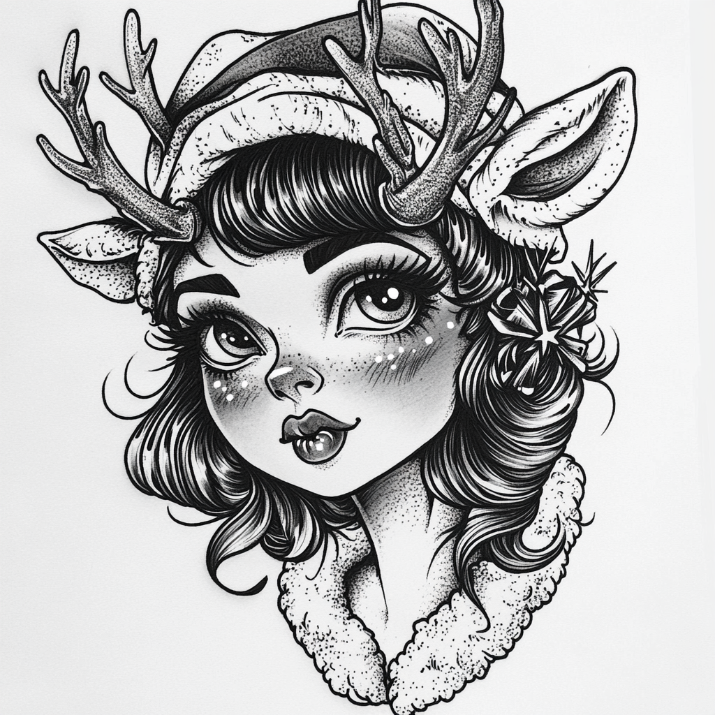 Flash art of a pretty female Rudolph.