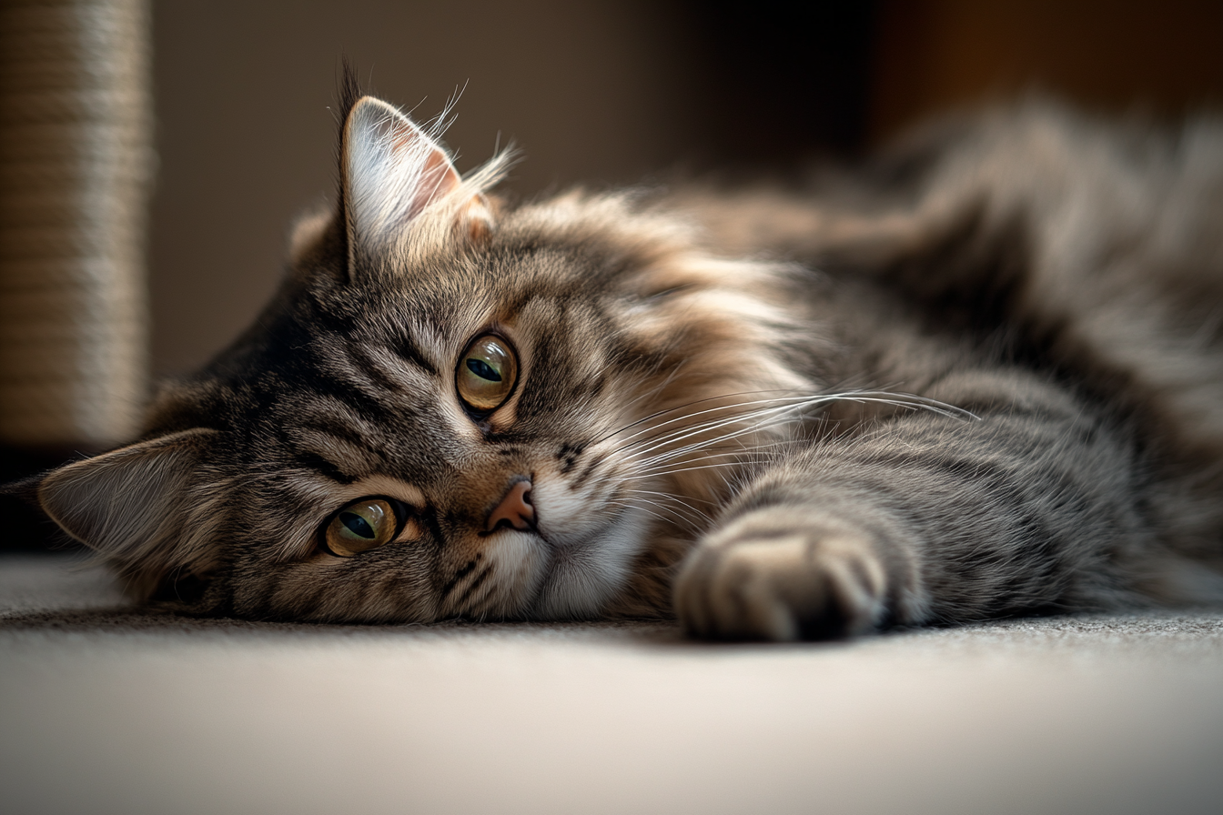 Fluffy Brown Gray Tabby Cat Portrait Canon EOS R5