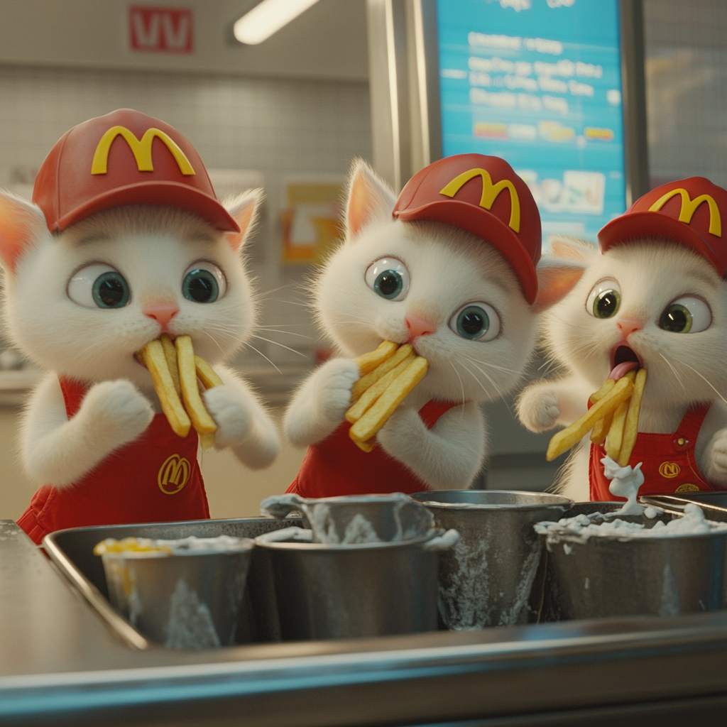 Fluffy Kittens at McDonald's Ice Cream Mishap