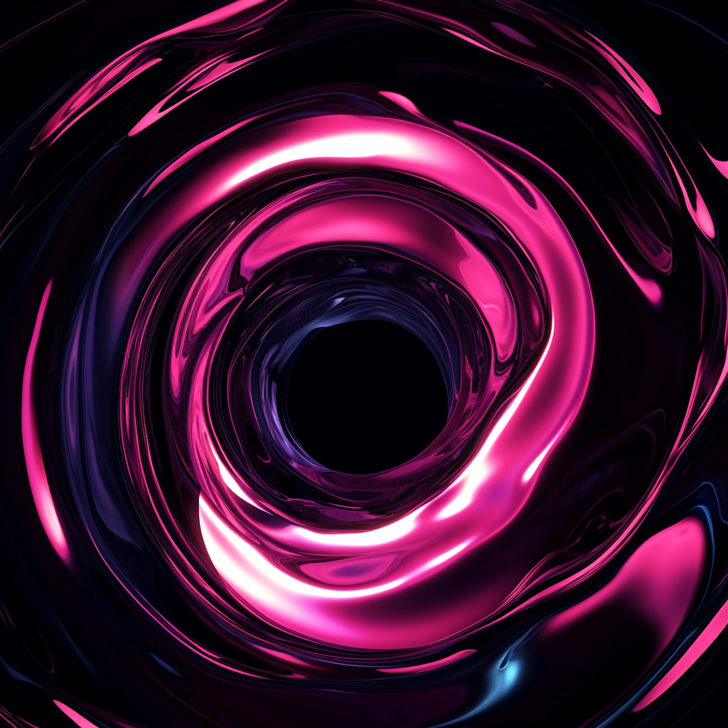 Fluid art: Bright pink and burgundy spiral pattern