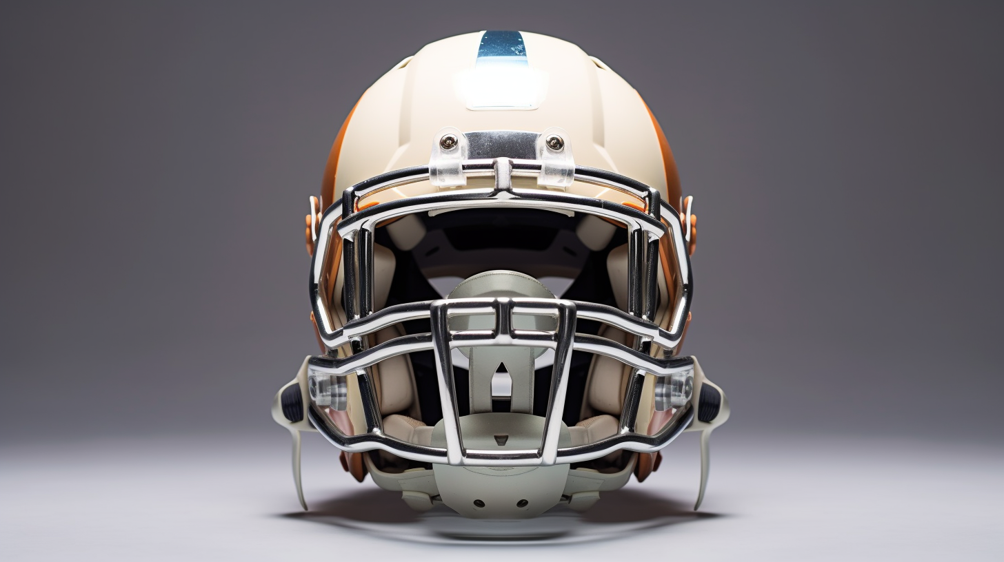 Football Helmet in Reverse View on White Background