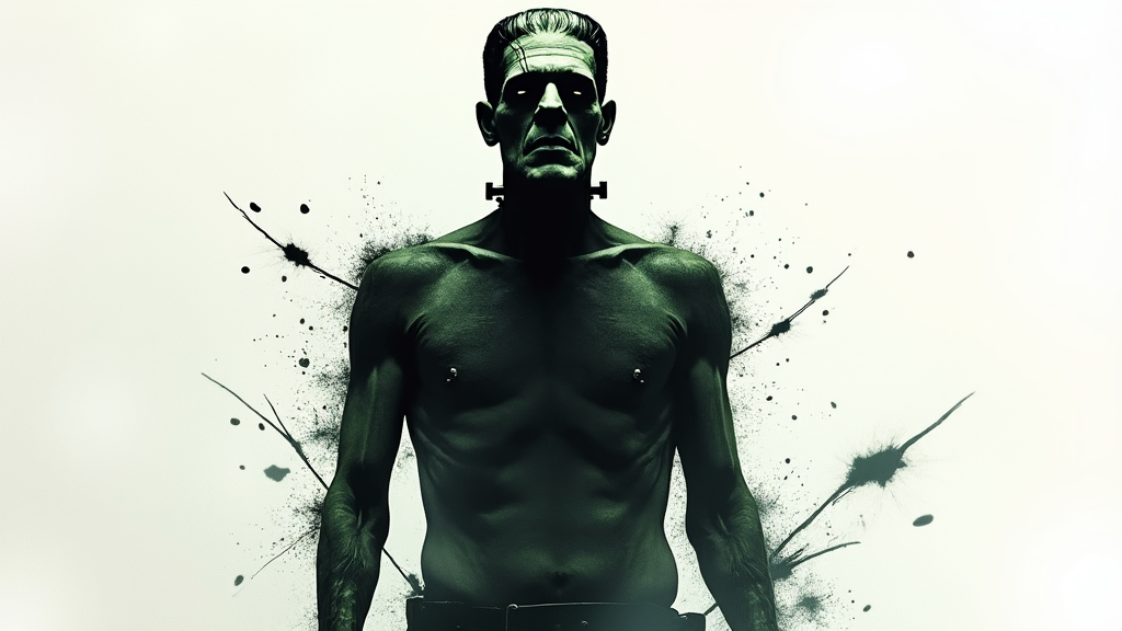 Frankenstein's Monster: Eerie, Symmetrical Ink Blotch Design