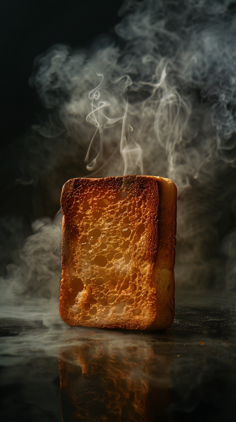 Freshly baked sourbread on black background