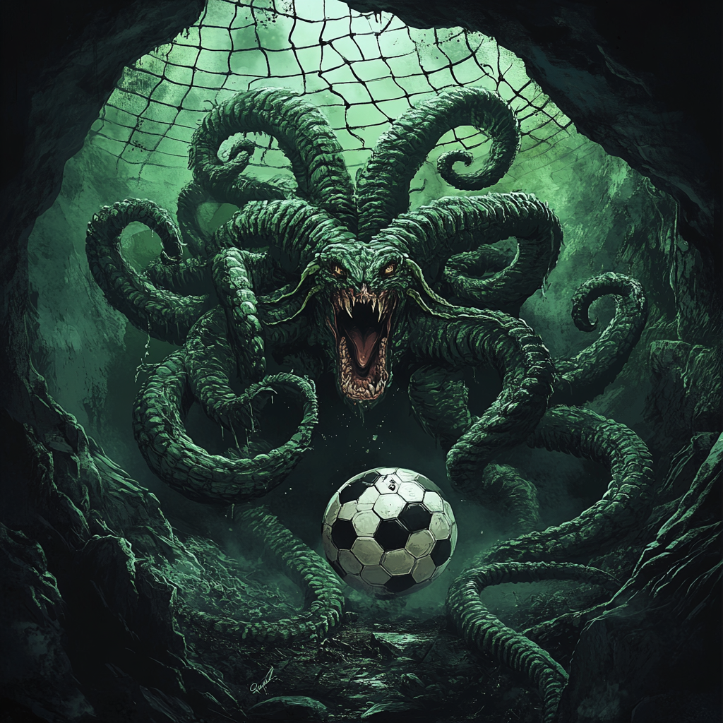 Friendly & Competitive Hydra Stomping Soccer Ball from Cave