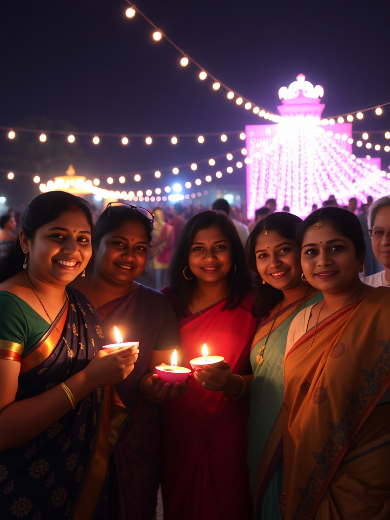 Friends at Diwali Festival in Canada