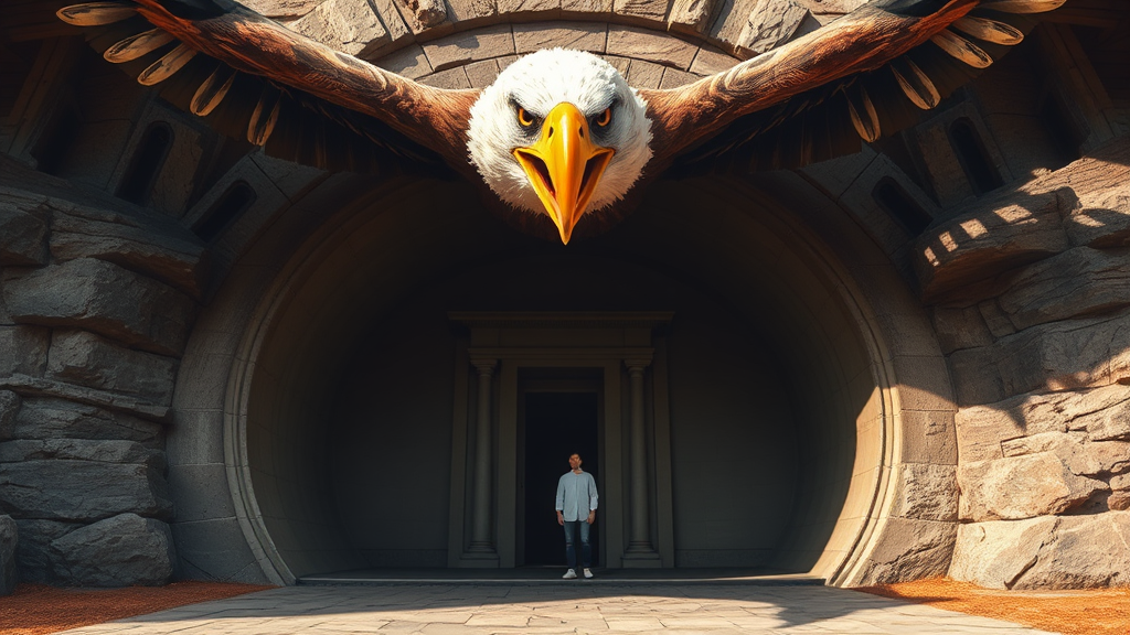 Front View Eagle Tunnel Entrance with Person