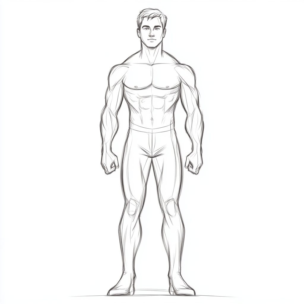 Front-facing male figure, 160 cm height, compact proportions.