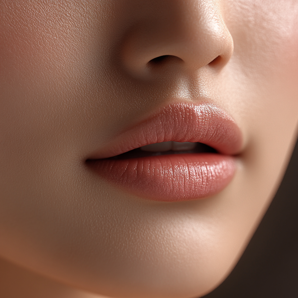 Frontal view of Southeast Asian woman with plump lips.