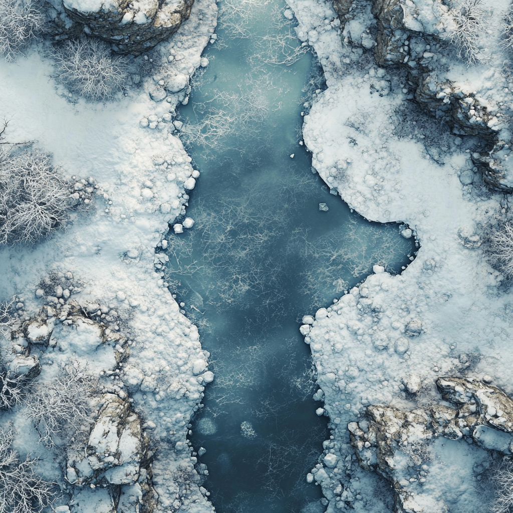 Frozen river with ice floes for DnD game