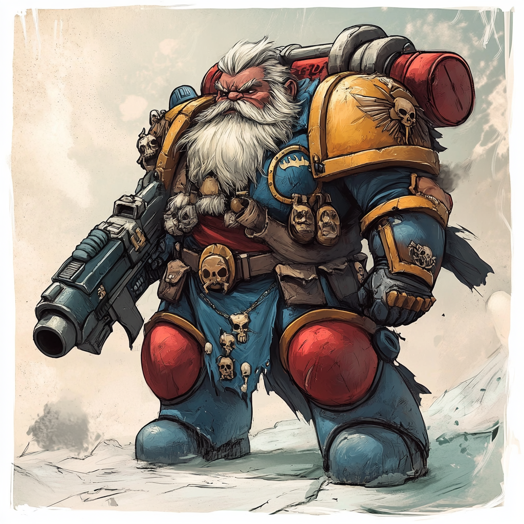 Fusion de Ultra Space Marine et nain barbu.