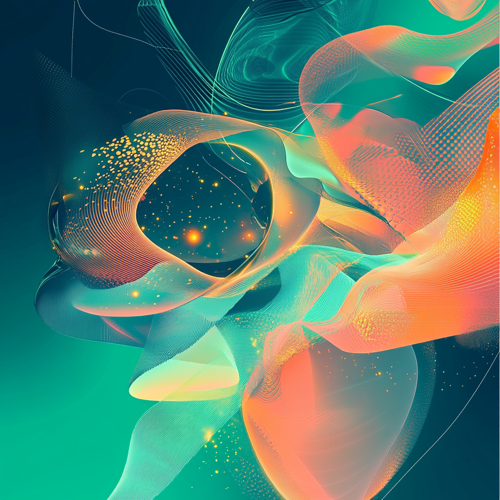 Futuristic Artwork: Organic Shapes and Geometric Structures