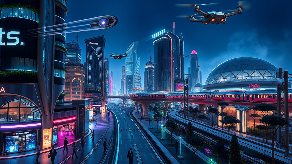 Futuristic City with High-Tech Lifestyle and Innovations