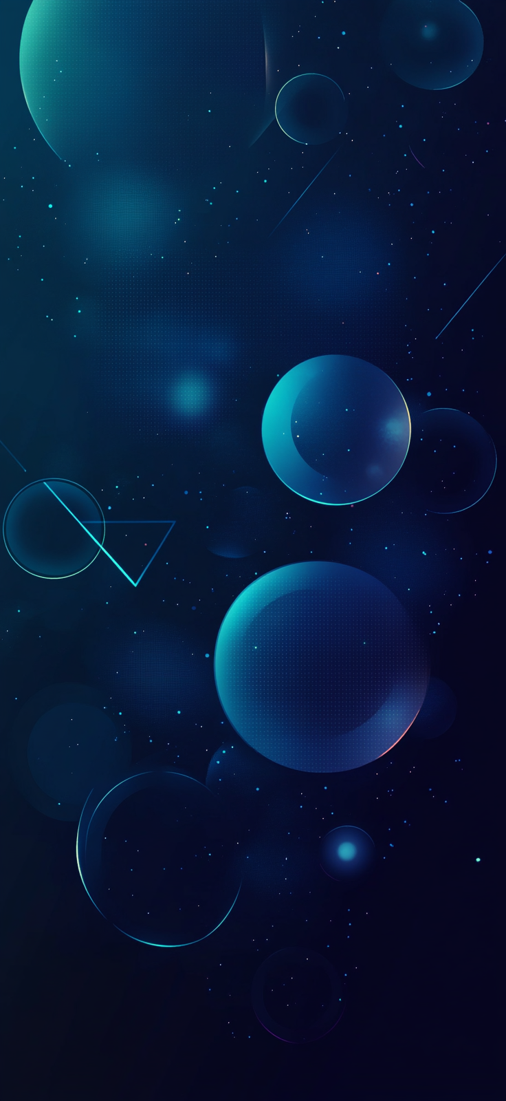 Futuristic Geometric Shapes on Dark Blue Background