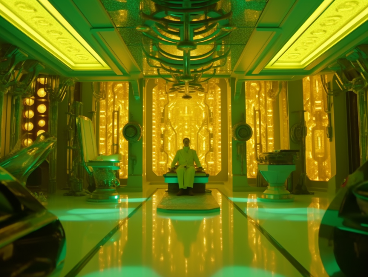 Futuristic Superhero Lair Covered in Acid Brat Jewels