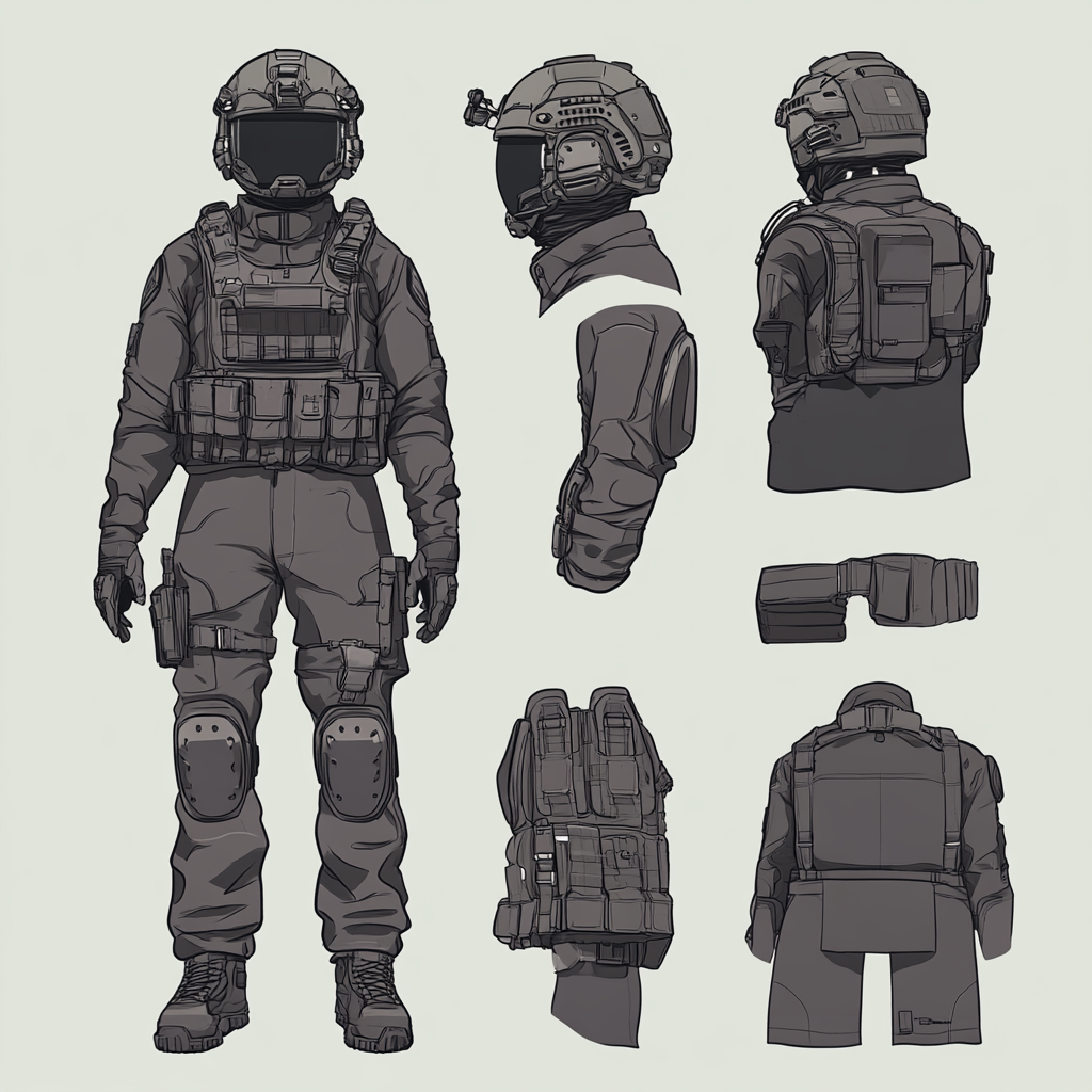 Futuristic Tactical Operator in Advanced Gear