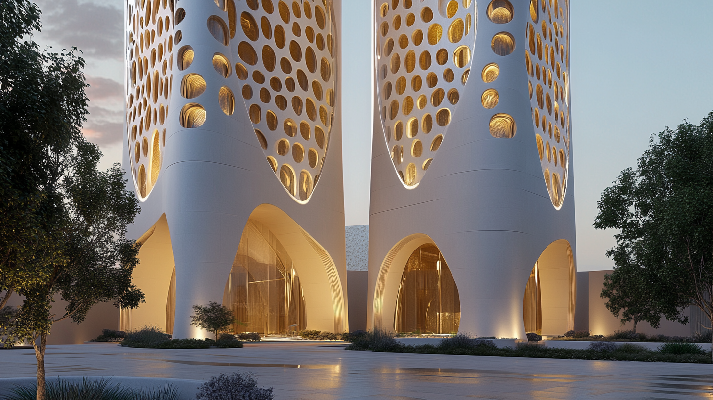 Futuristic eco-friendly twin towers in Saudi Arabia