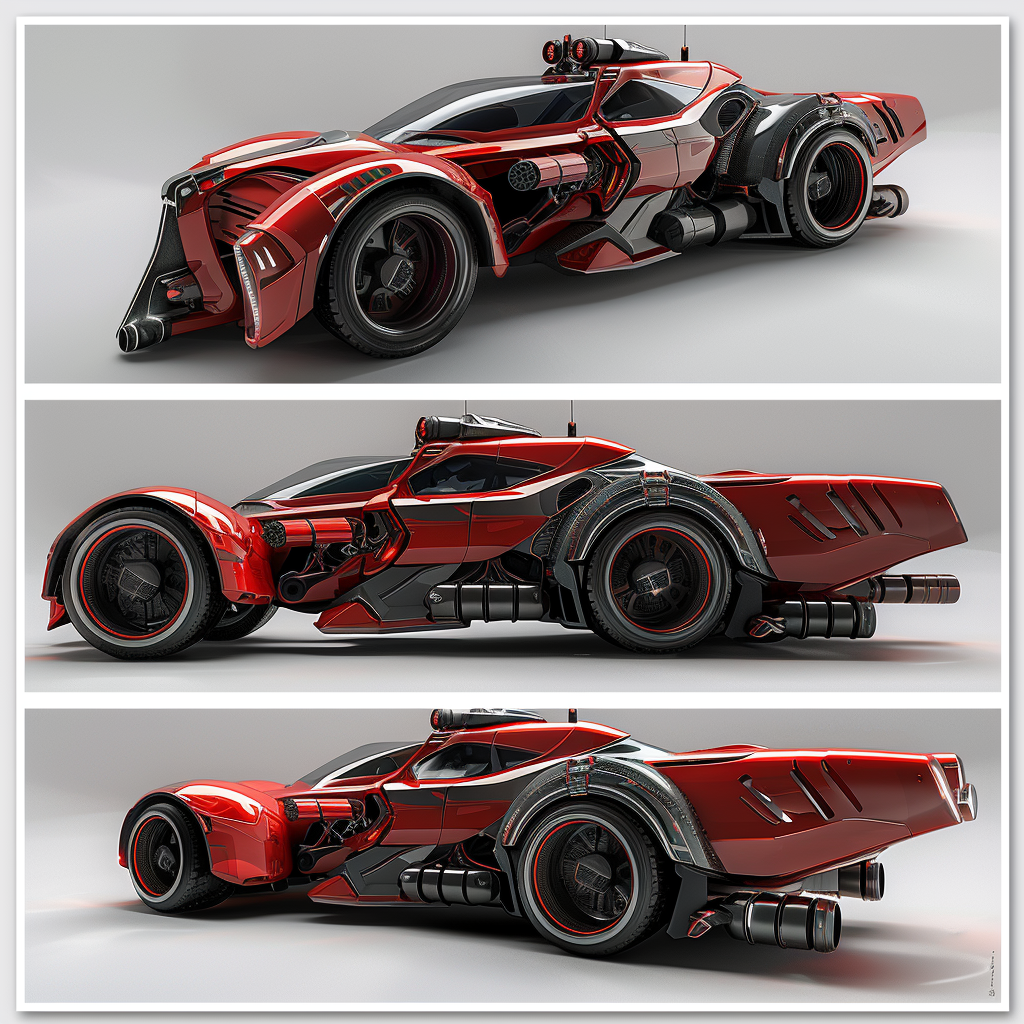 Futuristic fire truck designed like sleek Formula 1 car.