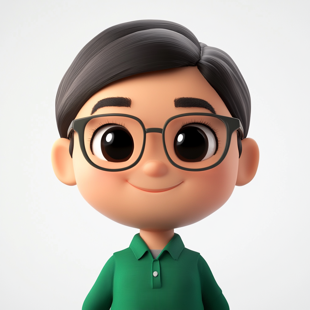 Gender-Neutral Helpdesk Avatar in Pixar-Style