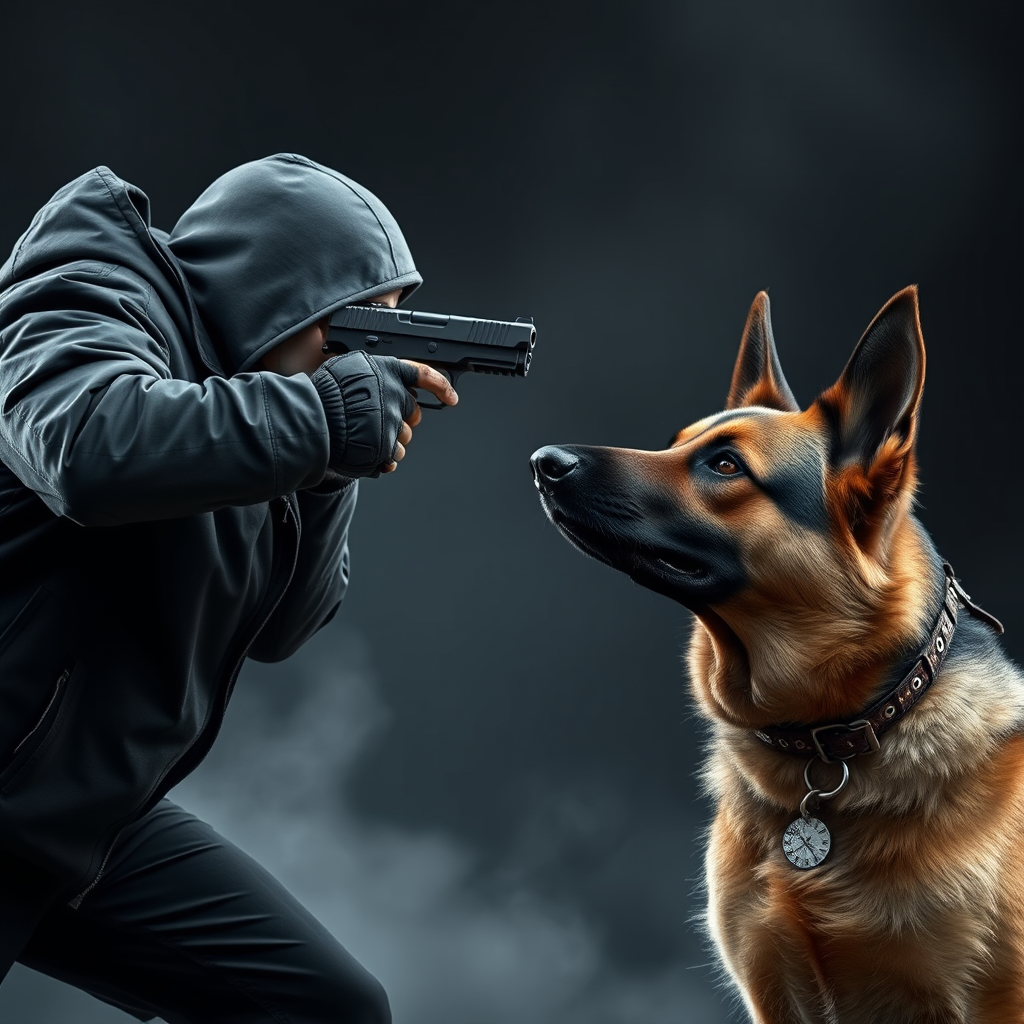 German Shepherd Protects Owner from Masked Attacker