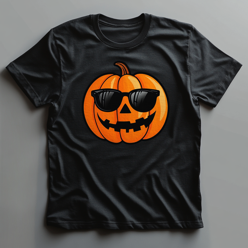 Ghost with sunglasses or pumpkin wearing streetwear design.