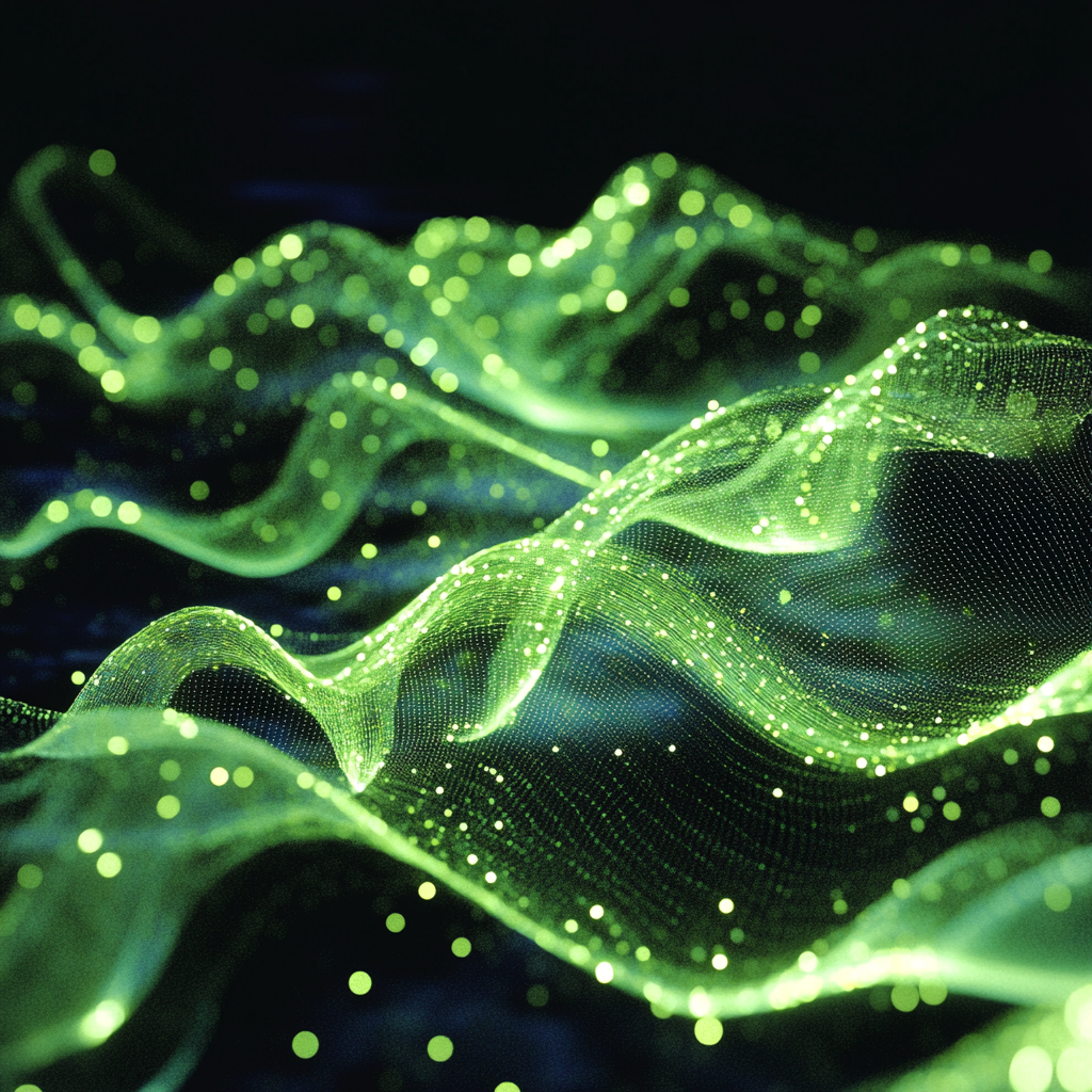 Glowing Green Neural Network: Digital Wave