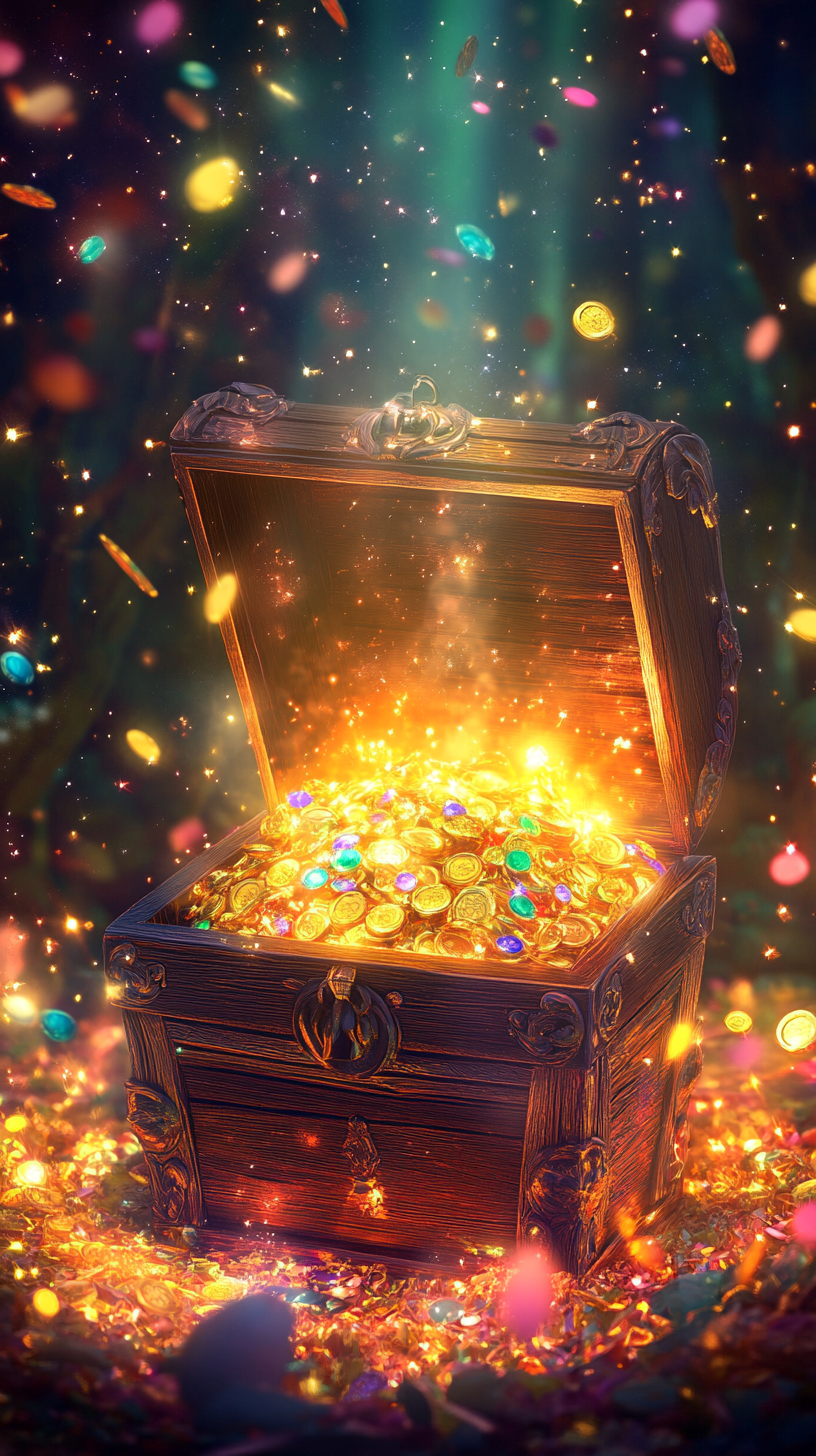 Glowing Treasure Chest in Disney-Inspired Scene