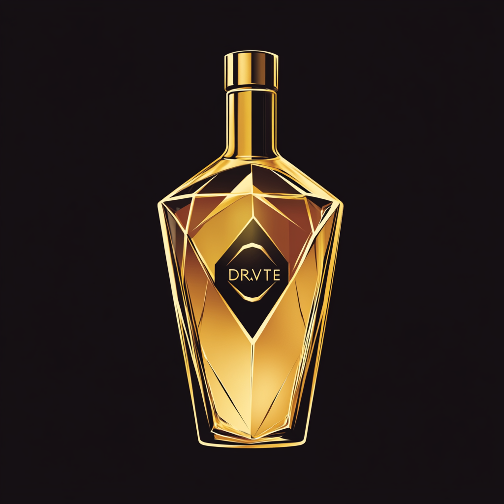 Golden 'Dravite' Logo: Luxury Alcoholic Beverage Brand Design