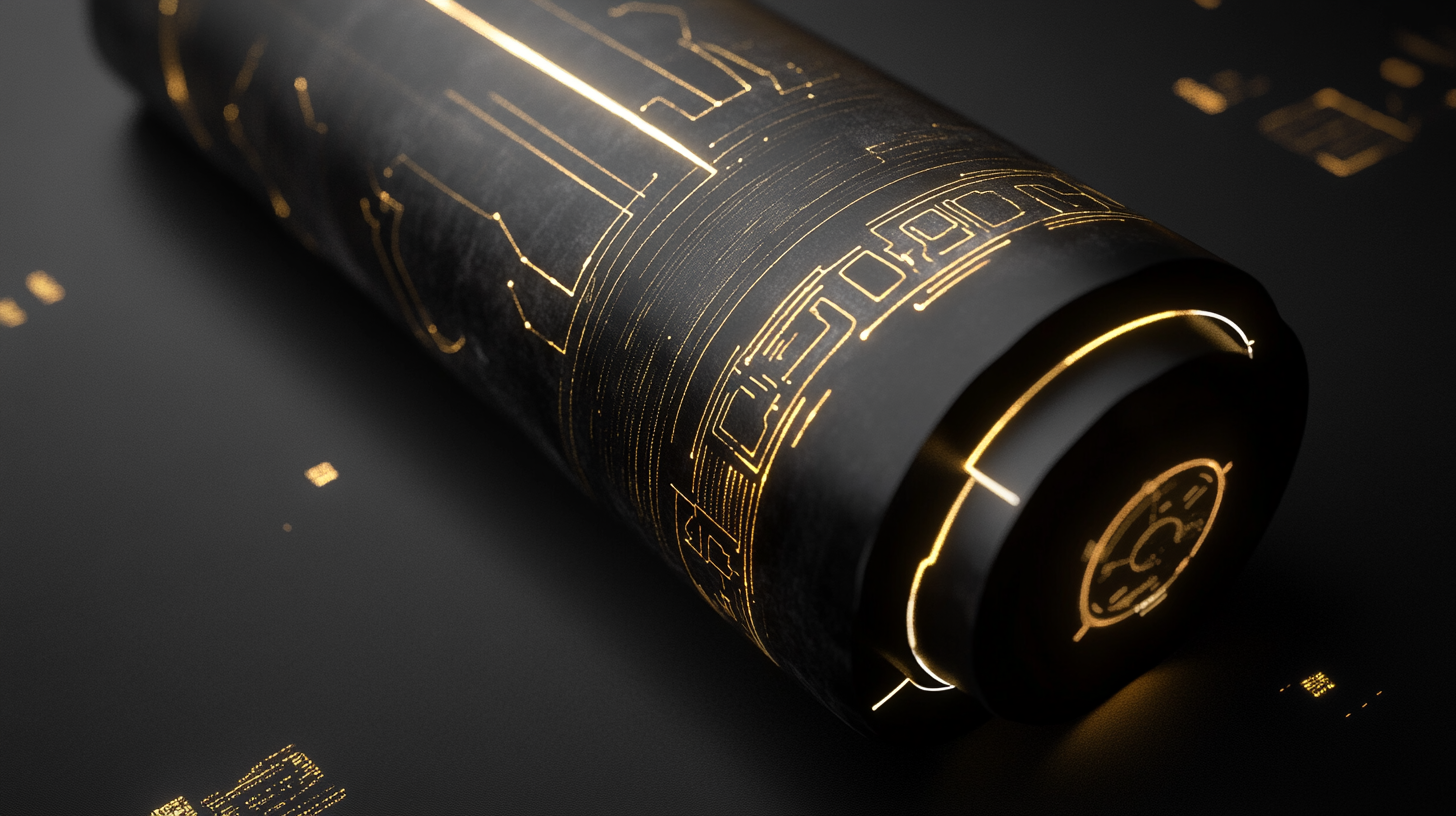 Golden digital symbols enhance ancient Torah scroll