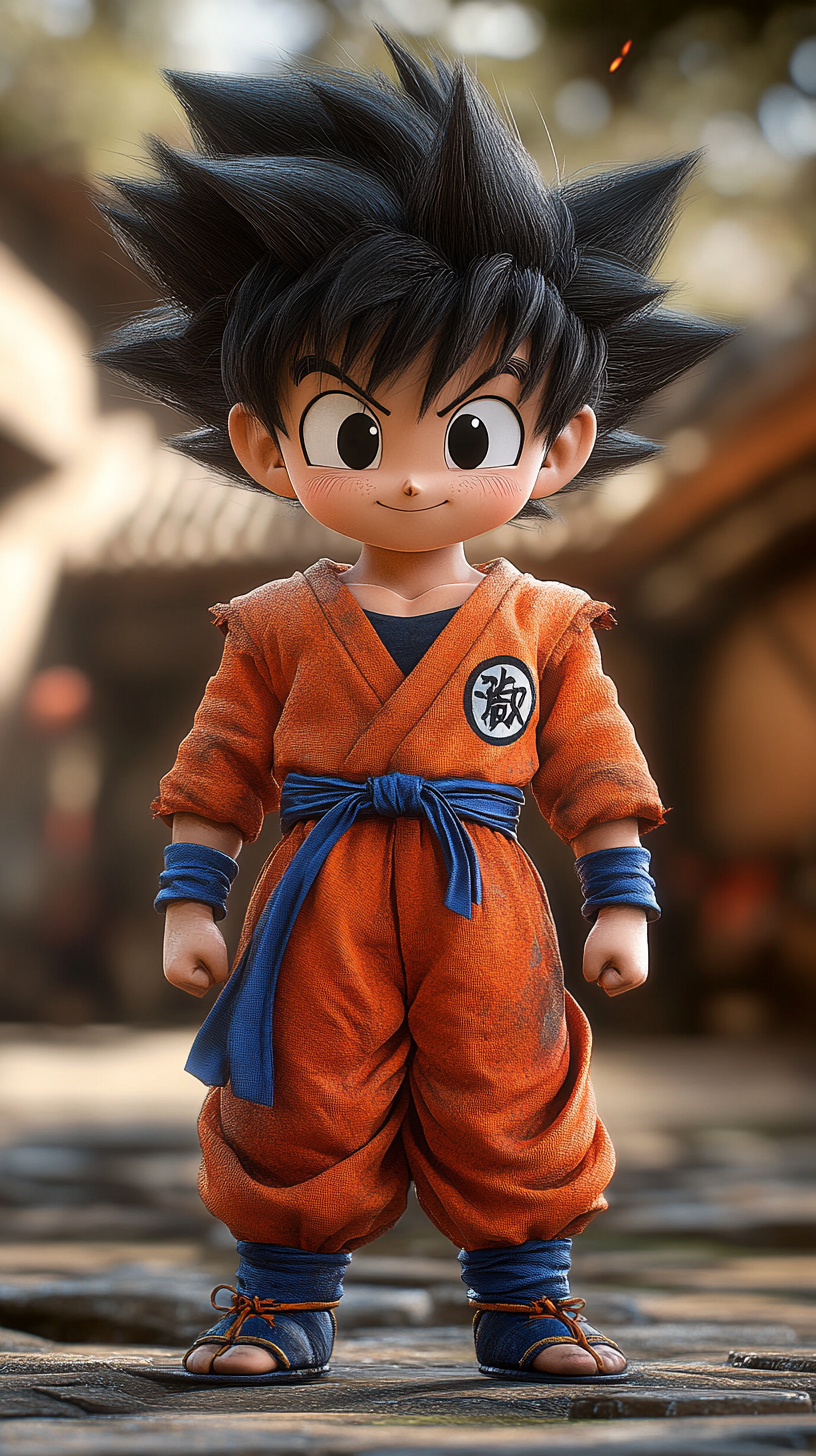 Goten from Dragon Ball in Spanish countryside