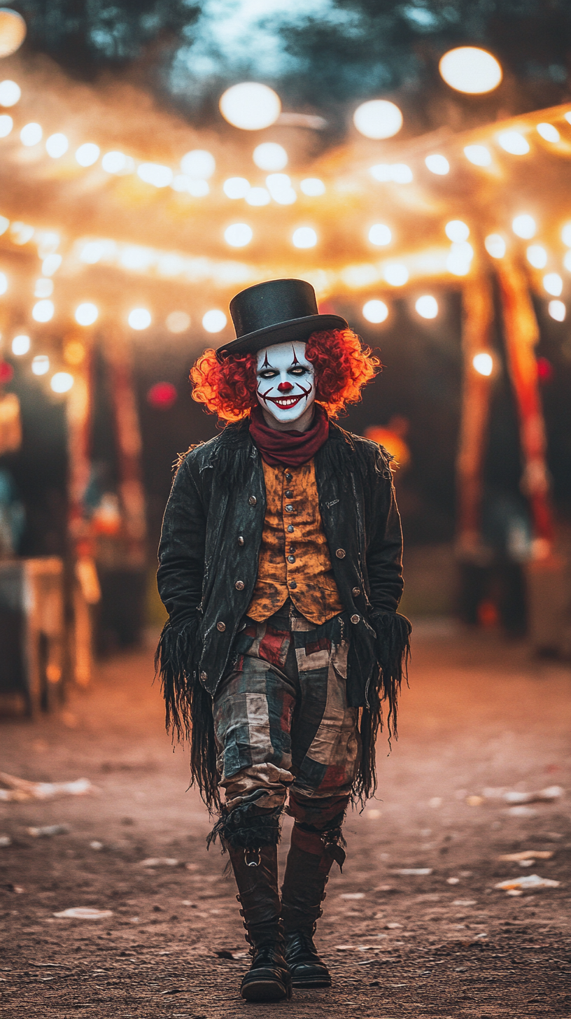 Gothic Circus Clown: Mysterious and Eerie Atmosphere