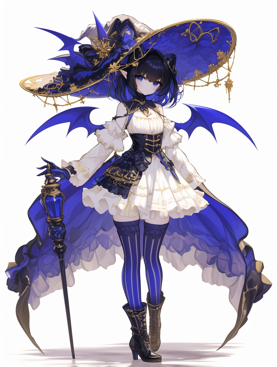 Gothic Owl Anime Girl in Halloween Style