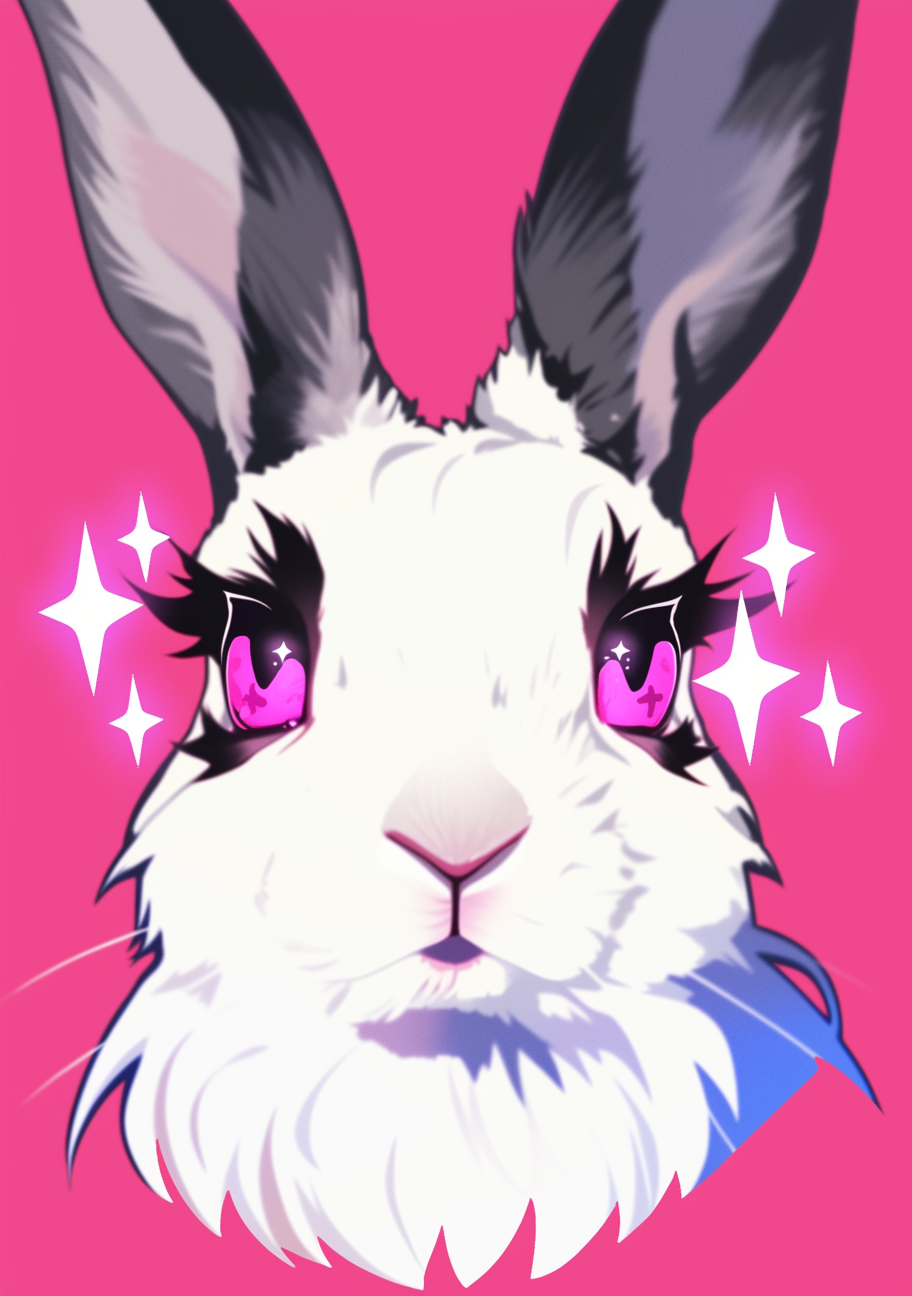 Gradient rabbit illustration on white background, vector style