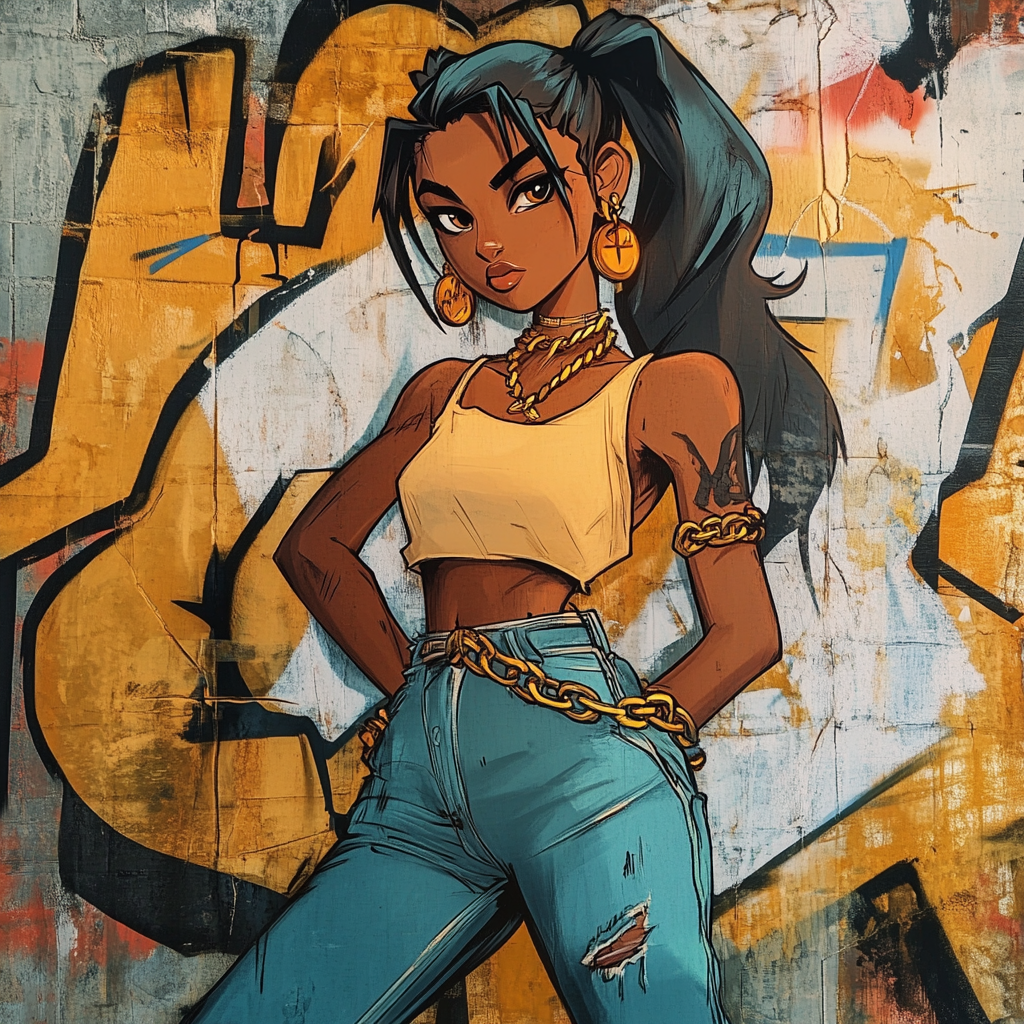 Graffiti art style iPhone wallpaper with 2000s girl fashion