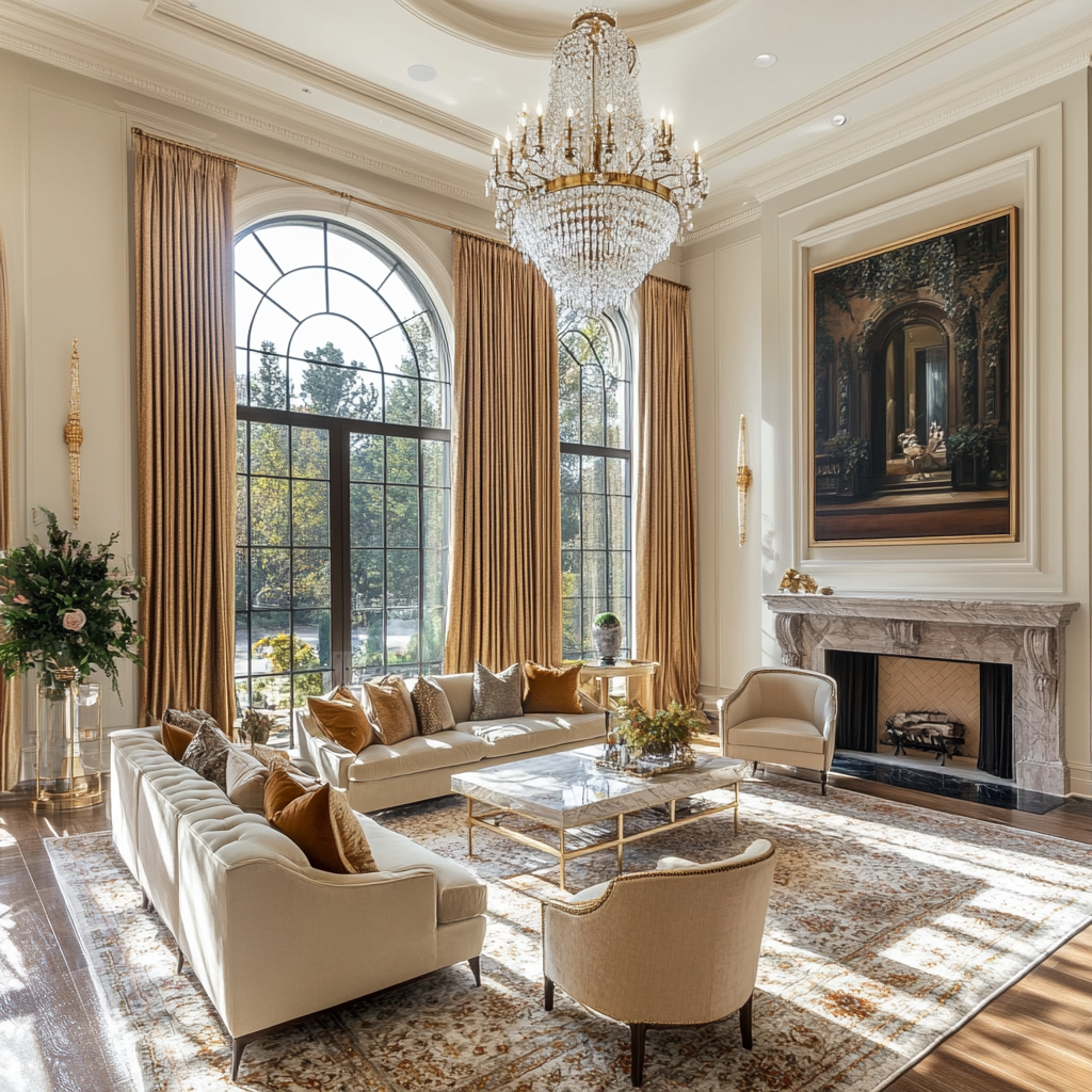 Grand, Luxurious Living Room in a Mansion