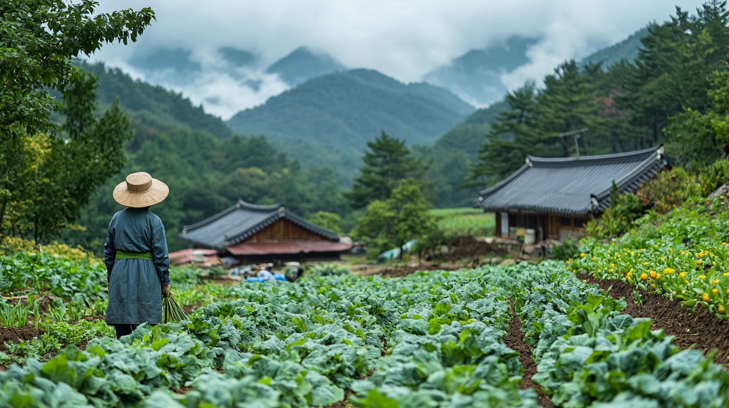 Grandmother Growing Vegetables in Gangwon-do, Korea Photo