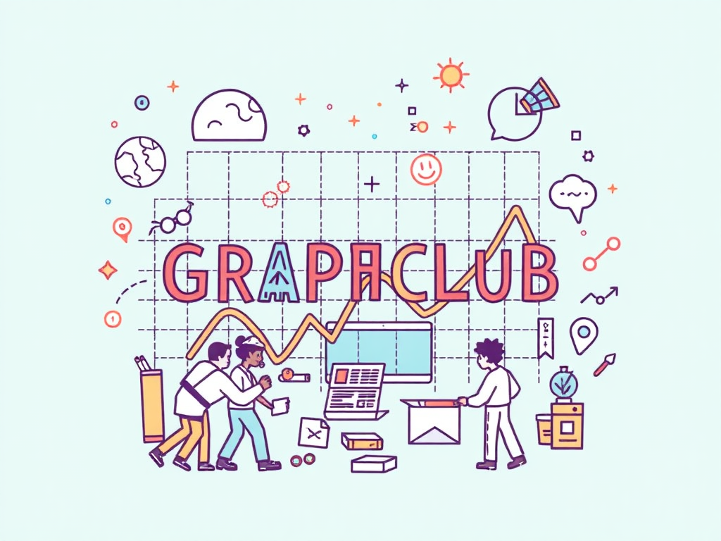 Graphclub logo design - sleek, modern, professional.