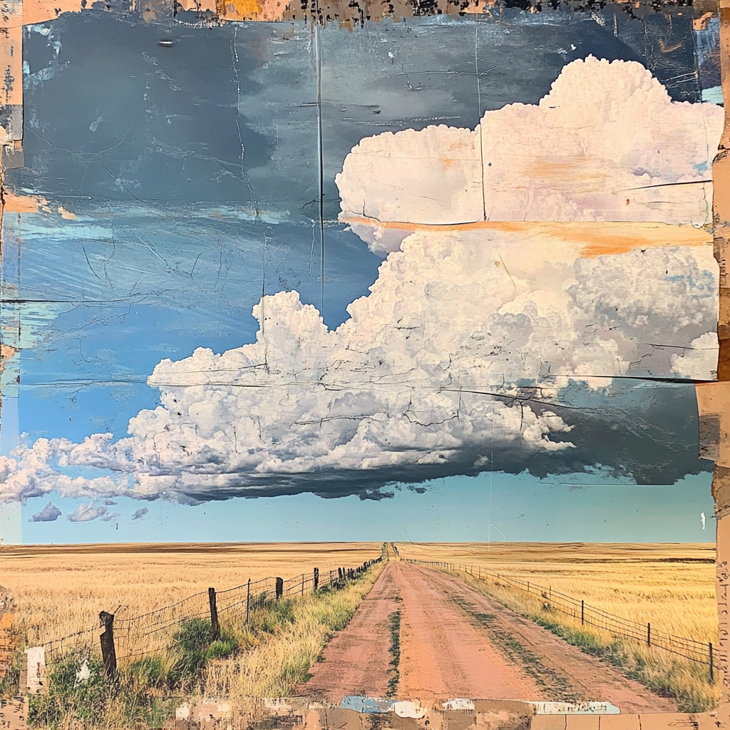 Gray clouds meet blue sky in Texas Plains storm.