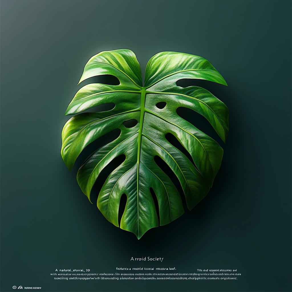 Green 3D leaf logo for 'Aroid Society' brand.