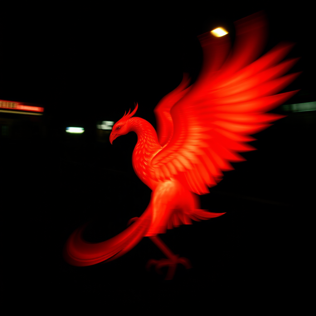 Griffin in Motion amidst Red Rose Chaos