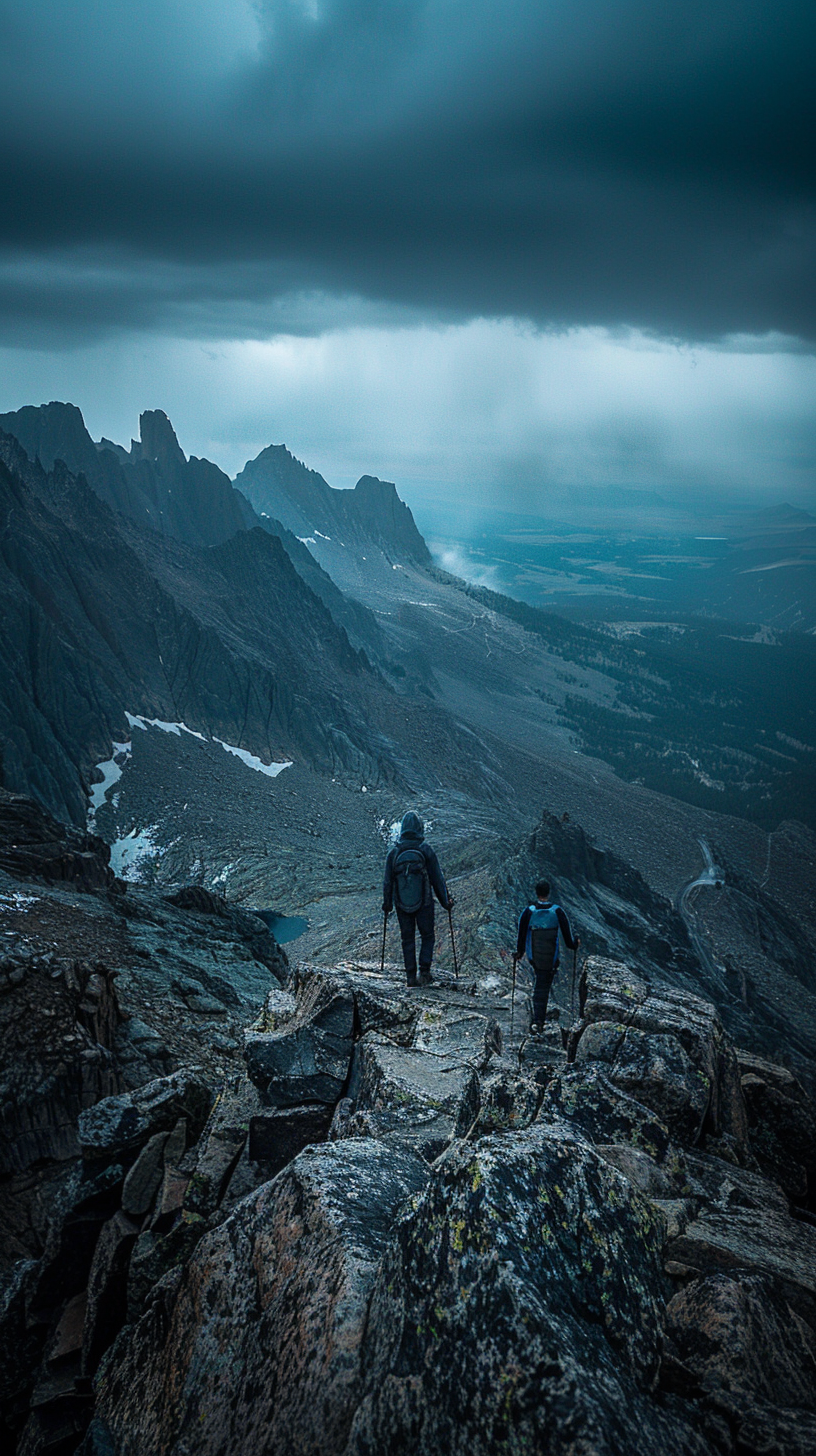 Grim reaper hiking with two hikers in Colorado.