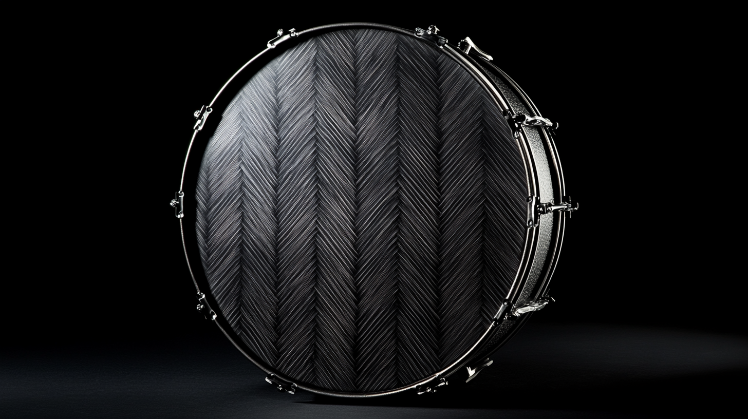 Grunge Bass Drum with Blank Logo Spot, High-Resolution Product Shot