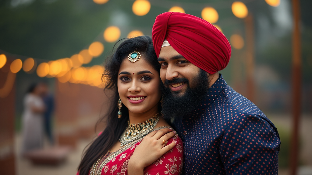 Happy Punjabi couple cinematic photoshoot with Canon Vogue